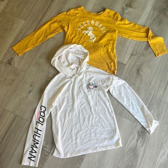 Old Navy Long Sleeve Tshirt Hoodie Bundle Set of Two Unicorn Size L 10/12 - Picture 1 of 6